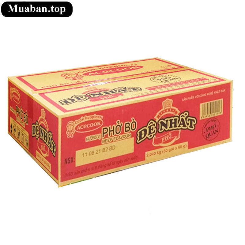 Thùng 30 gói phở bò Đệ Nhất 65g