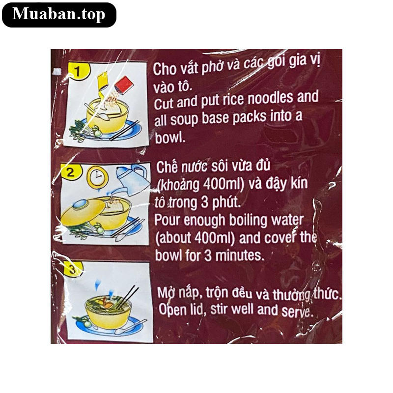 Thùng 30 gói phở bò Vifon 65g 4