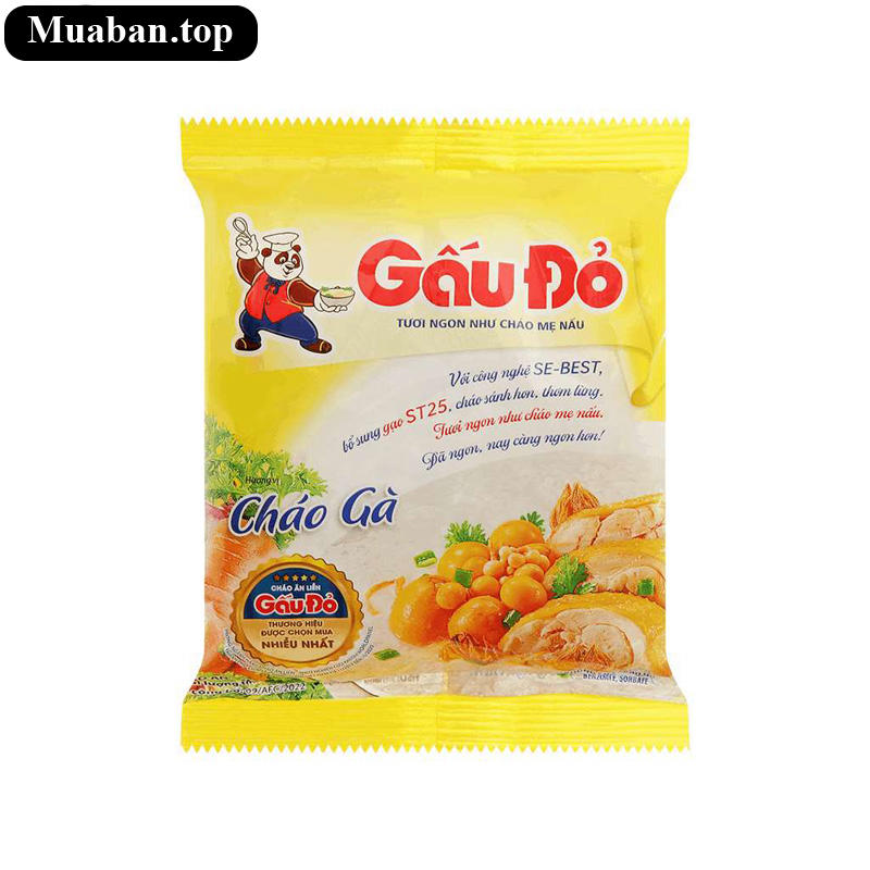 Thùng 50 gói cháo gà Gấu Đỏ 50g 3