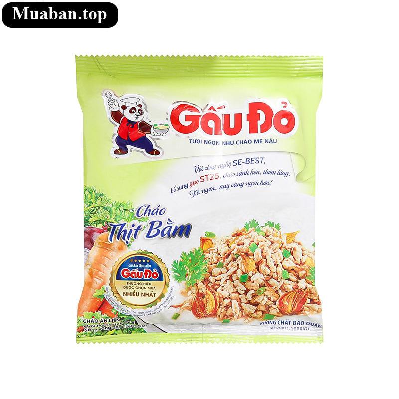 Thùng 50 gói cháo thịt bằm Gấu Đỏ 50g 2