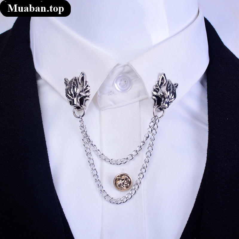 Trâm cài áo sơ mi cho nam hình đầu sói 5